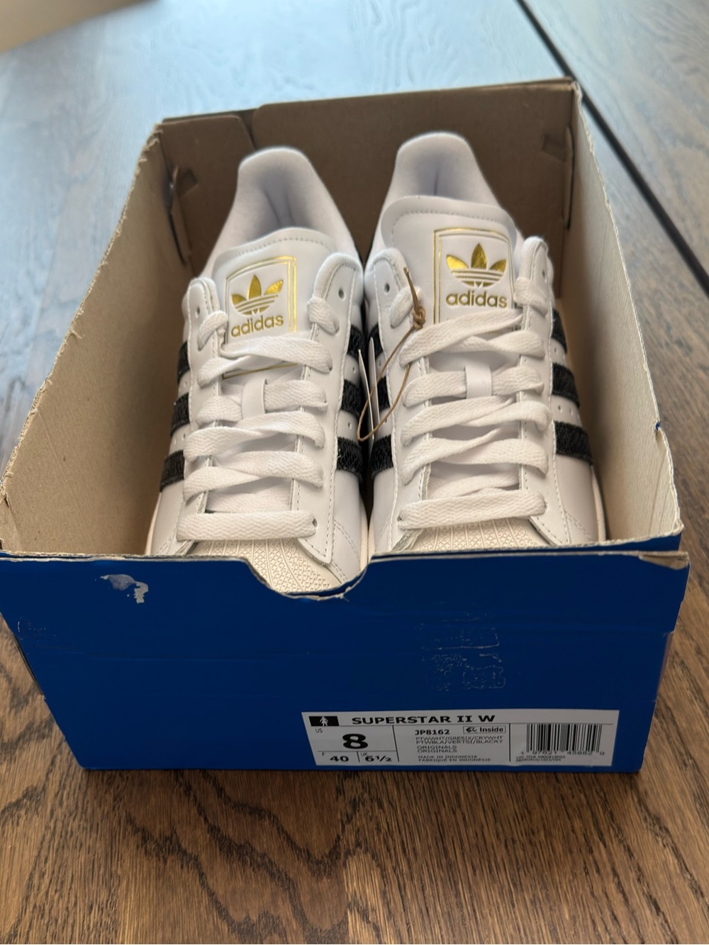adidas Superstar II Snakeskin Stripes White (Women's) size 8 - Picture 4 of 11